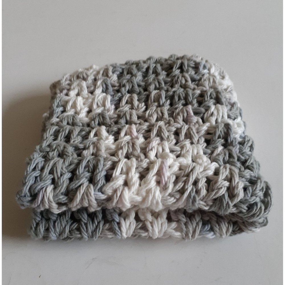 Set of 3  dish cloths grey white melange